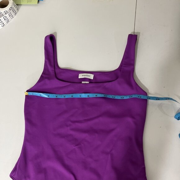 Aritzia Babaton Purple Square Neck Tank Bodysuit Womens Size L - Picture 9 of 9